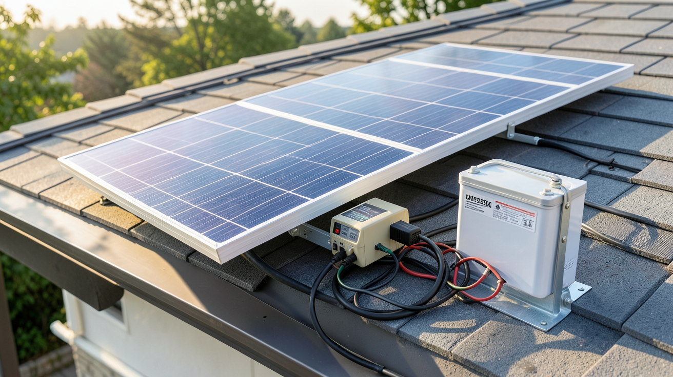 panneau solaire 24V 300W faisant partie d'un kit complet pour une installation clé en main