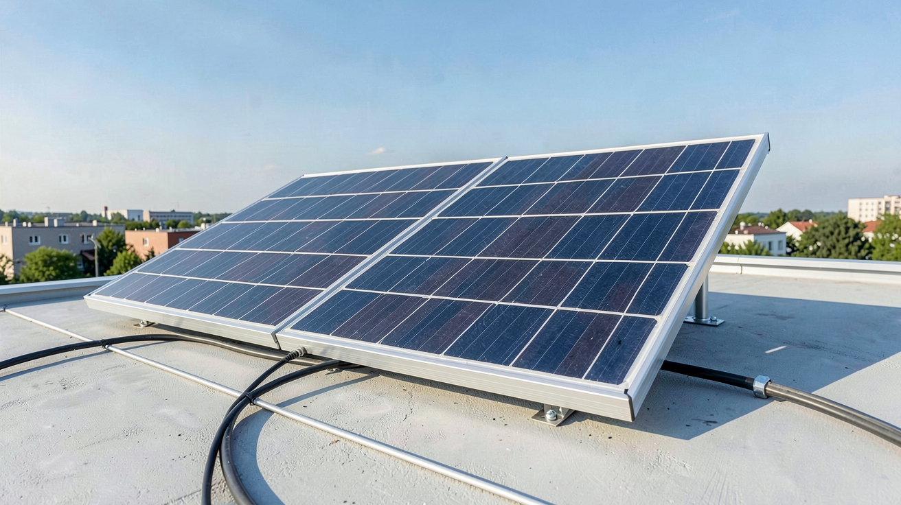 panneau solaire 250W de haute qualité installé sur un toit résidentiel moderne