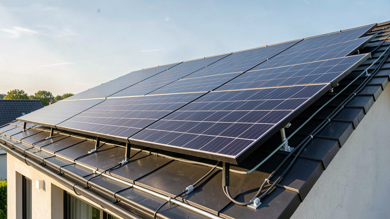 panneau solaire 3 kWc installé sur le toit d'une maison moderne en 2026