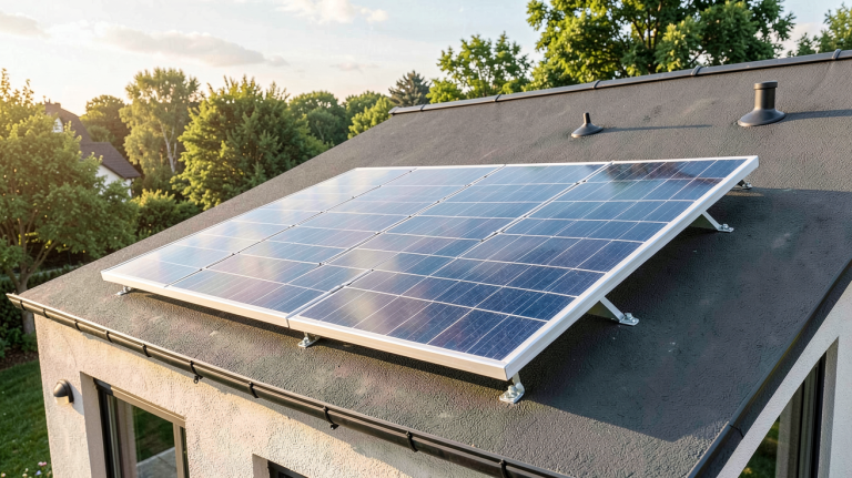 panneau solaire 3 kWc installé sur le toit d'une maison écologique