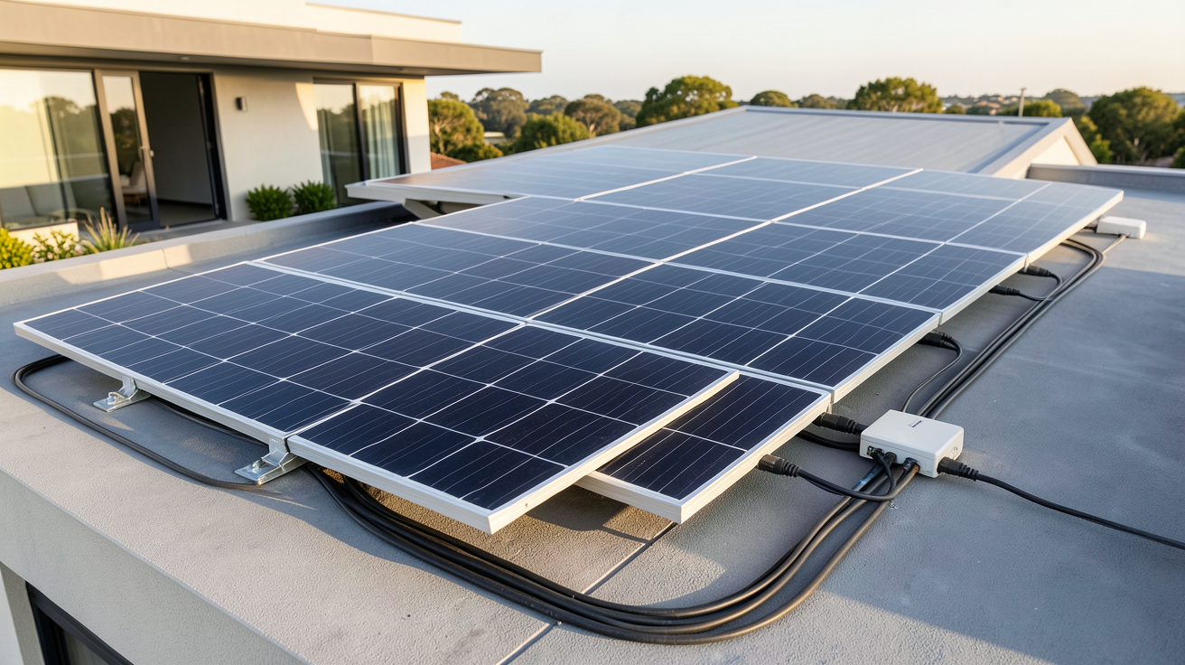 panneau solaire 3000w kit plug and play installé sur un toit moderne