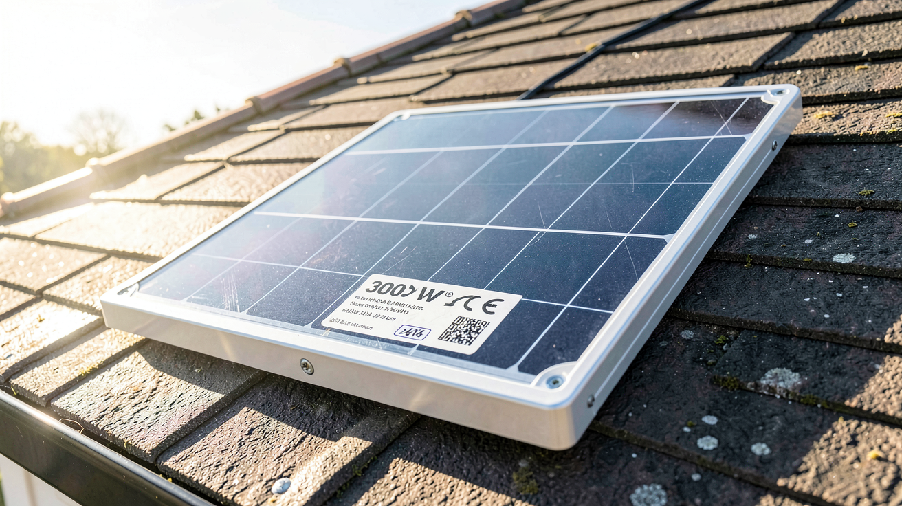 panneau solaire 300w 24v affichant clairement ses spécifications techniques essentielles