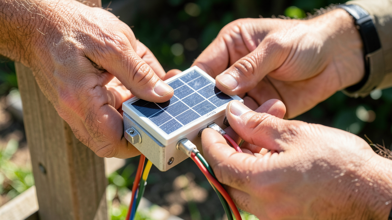 panneau solaire 30w en cours d'installation par un utilisateur pour un projet DIY