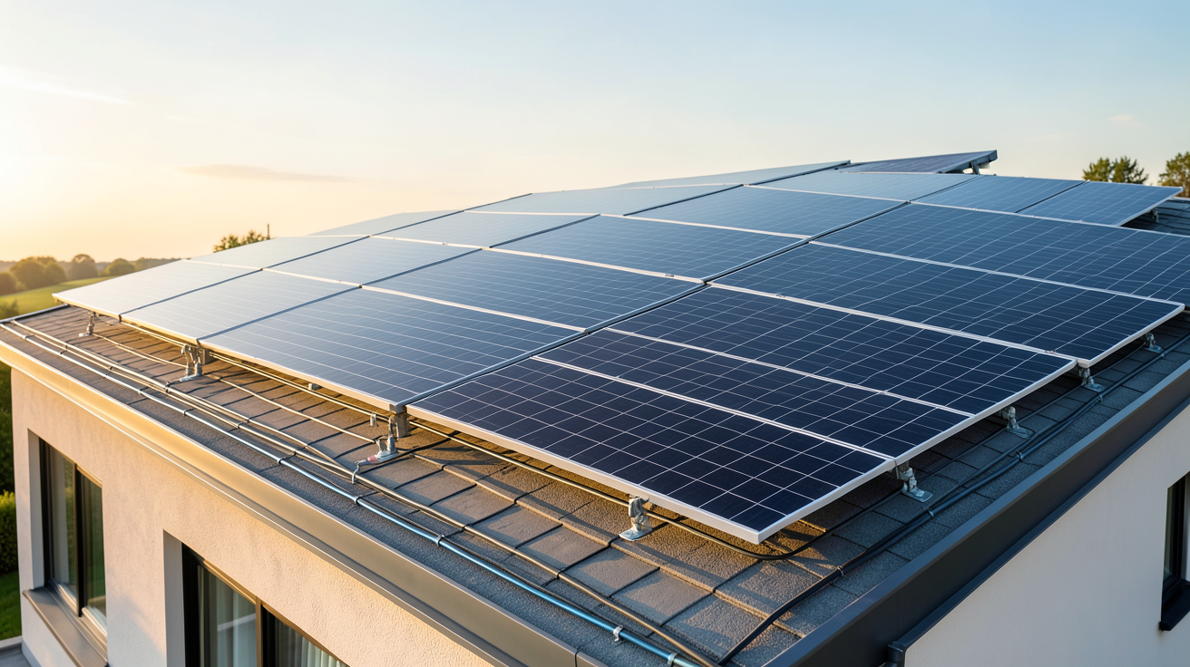 panneau solaire 3 kWc installation sur toit de maison moderne en 2026