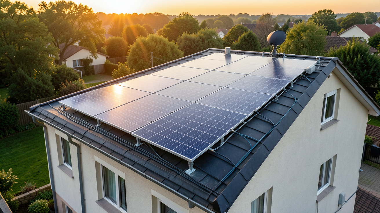 panneau solaire 3kWc installé sur le toit d'une maison individuelle