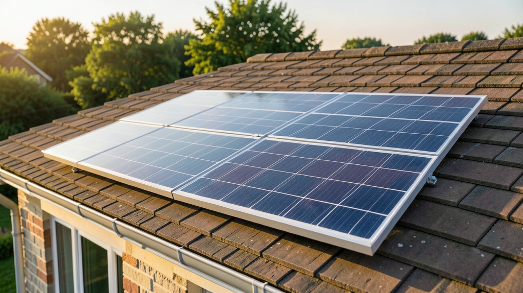 panneau solaire 400 watts installé sur le toit d'une maison individuelle