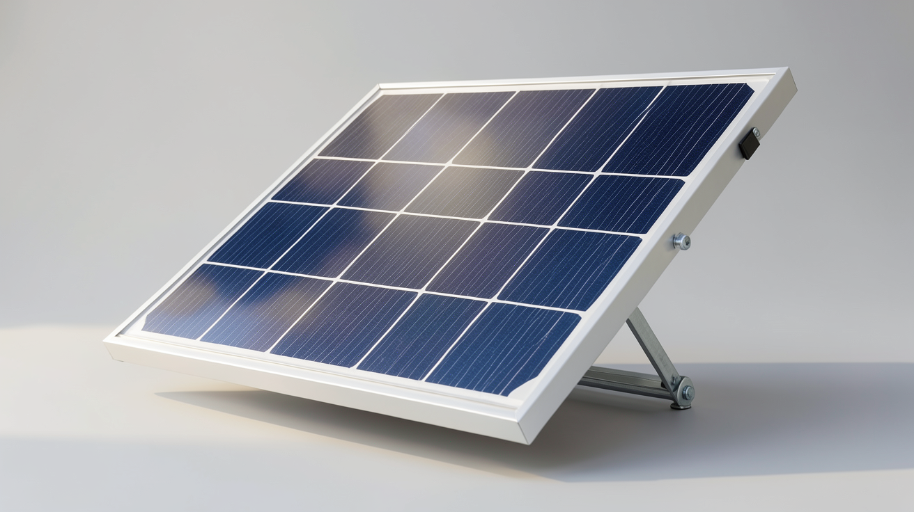 panneau solaire 400W 12V monocristallin posé sur support métallique incliné