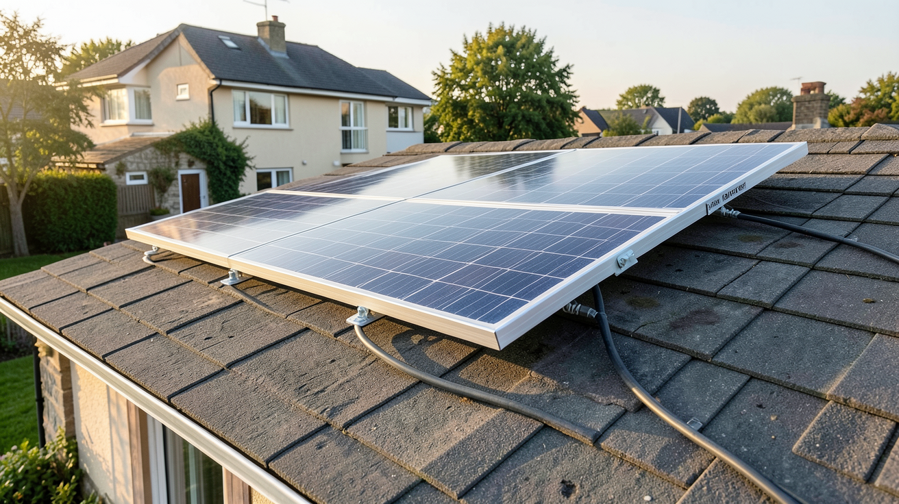 panneau solaire 400W installé sur le toit d'une maison individuelle