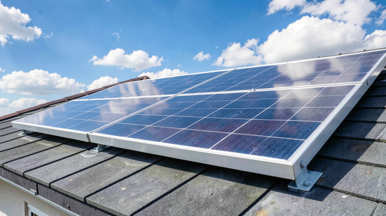 panneau solaire 400wc installé sur un toit pour produire de l'énergie renouvelable