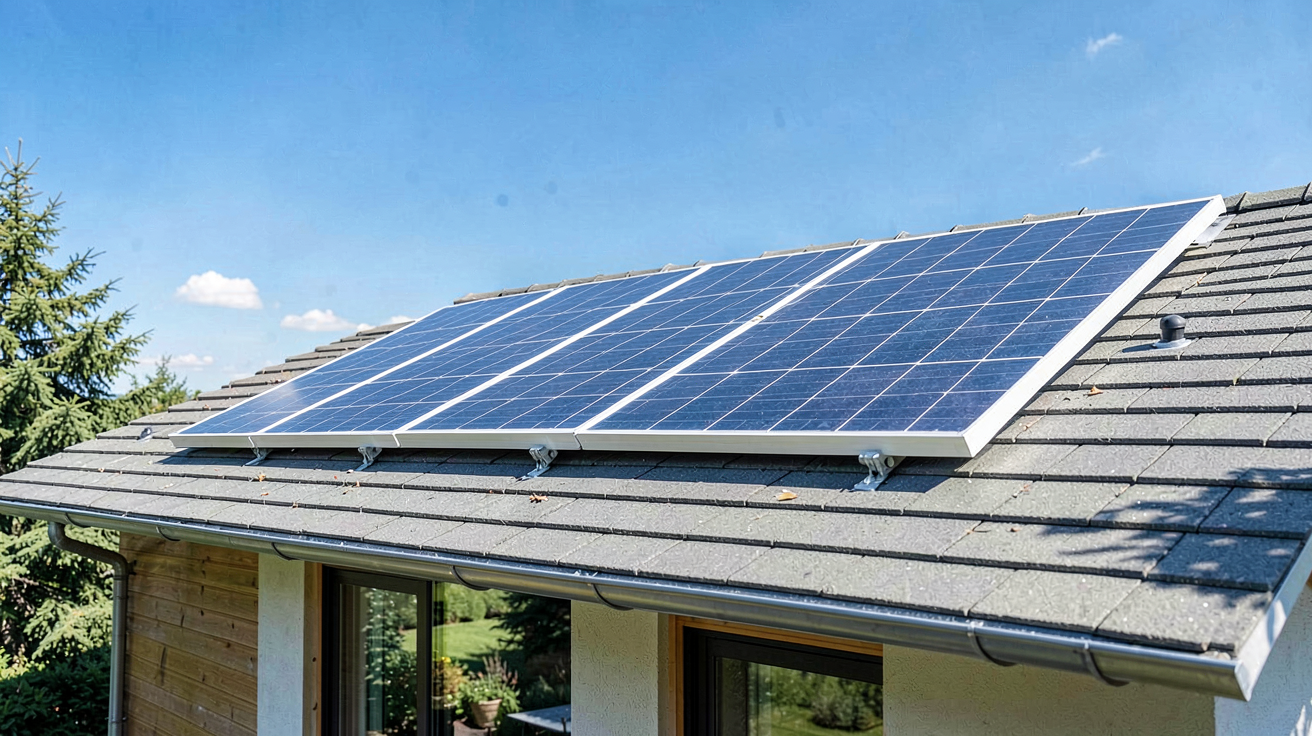panneau solaire 400wc installé sur un toit de maison pour une énergie renouvelable