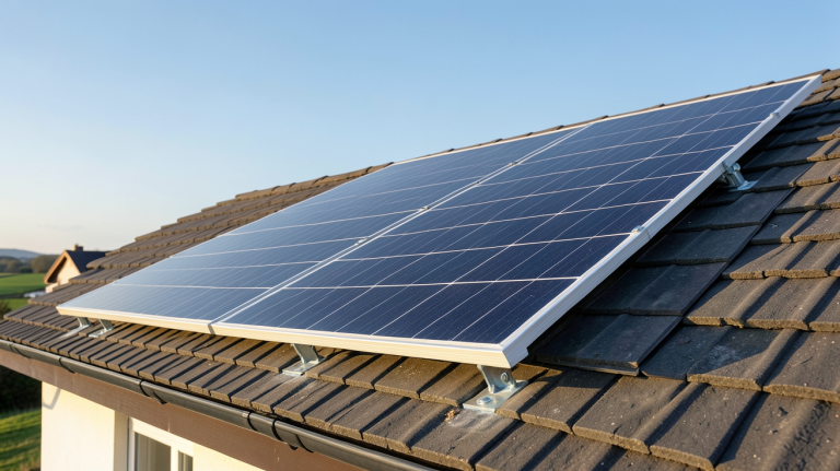 panneau solaire 410w installé sur le toit d'une maison individuelle