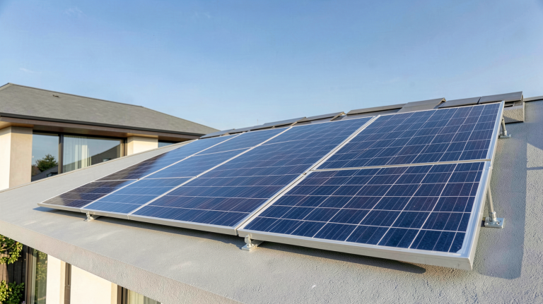 panneau solaire 540w installé sur le toit d'une maison moderne