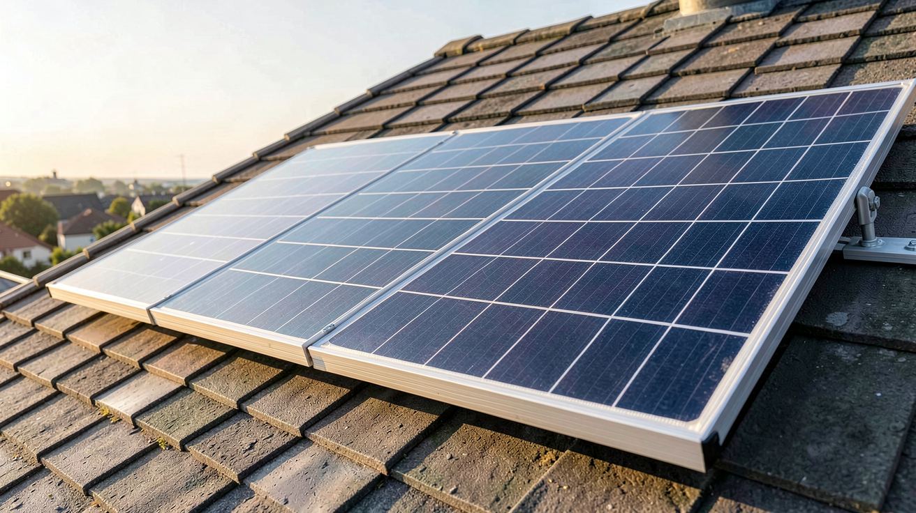 panneau solaire 540W installé sur un toit incliné pour illustrer la rentabilité et l'estimation de production annuelle