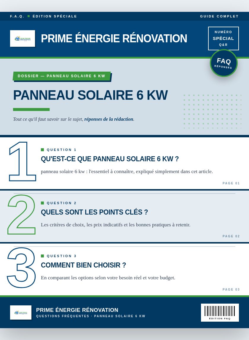 Infographie : panneau solaire 6 kw
