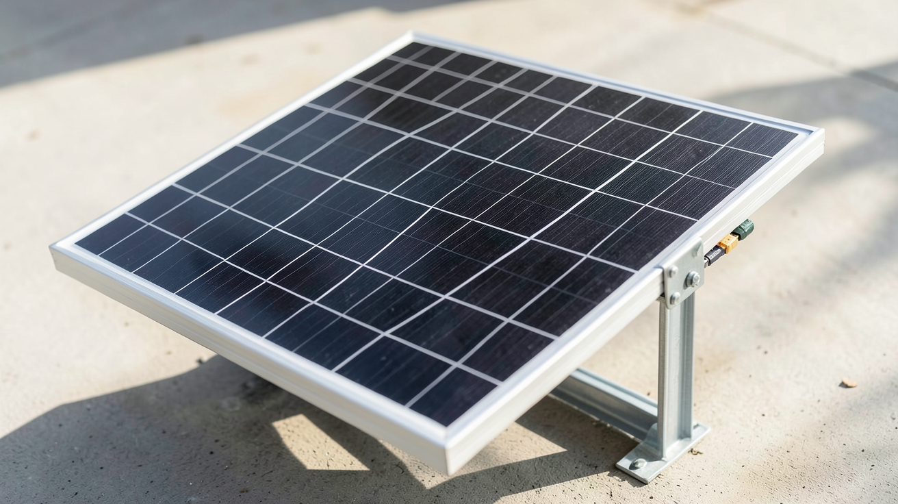 panneau solaire 600 watts posé sur support métallique montrant ses dimensions et caractéristiques techniques