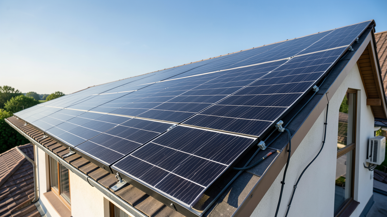 panneau solaire 6000w kit installation maison toit moderne