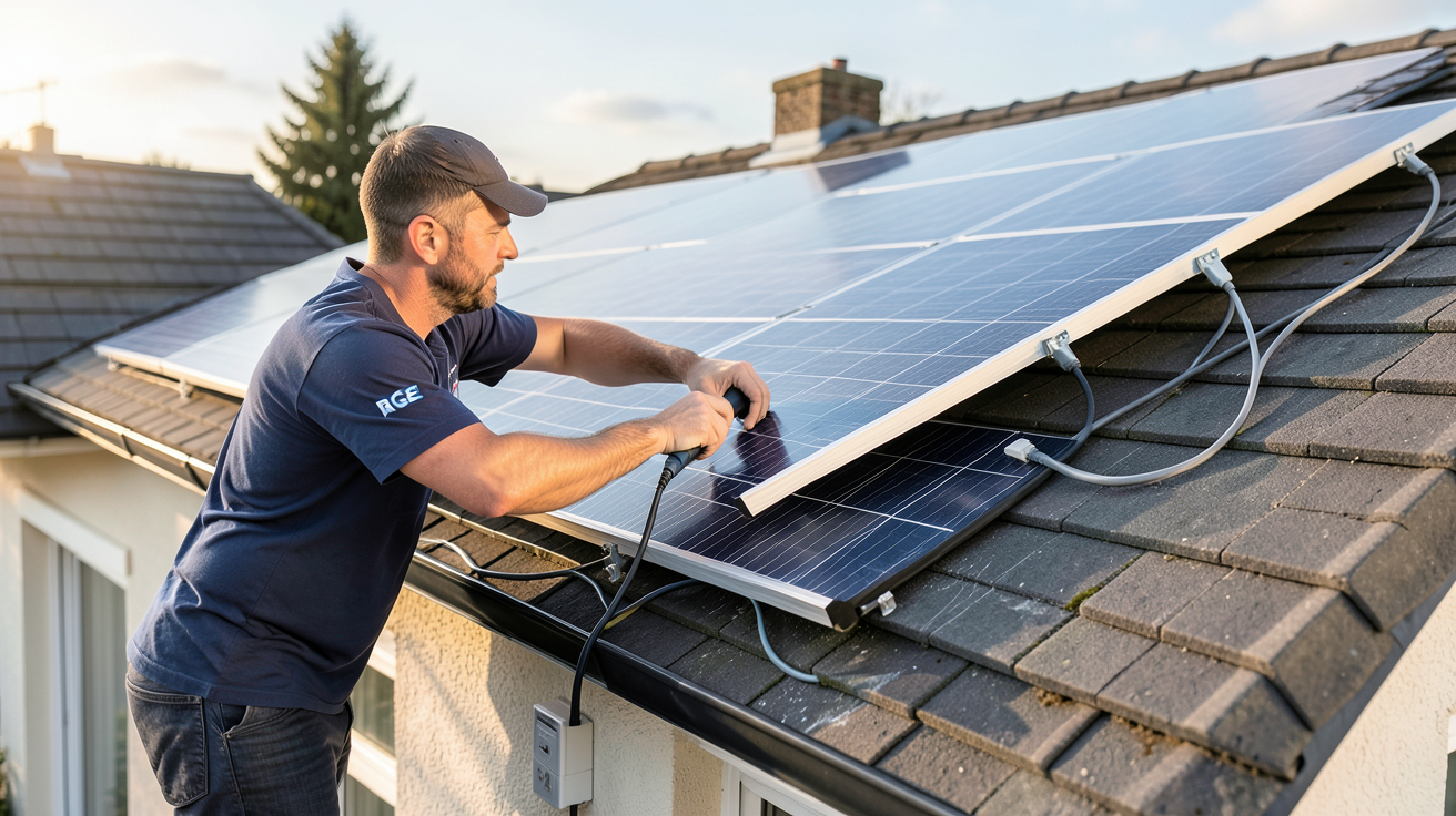 panneau solaire à 1 euro 2021 installation par un professionnel certifié RGE sur un toit résidentiel