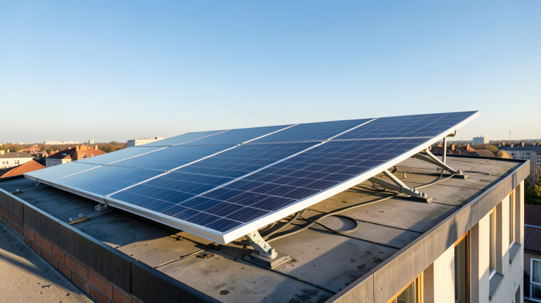 panneau solaire à 1 euro 2021 installé sur le toit d'une maison urbaine en 2021