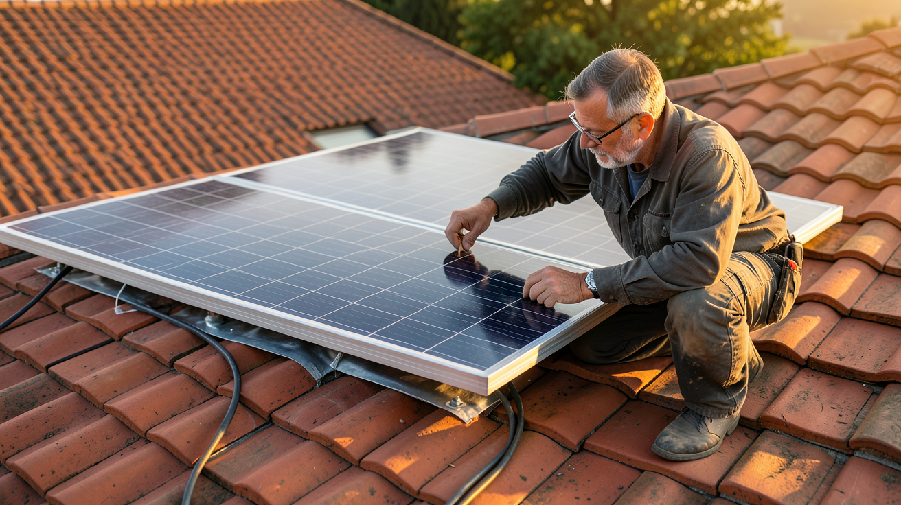 panneau solaire à 1 euro 2022 installation réelle sur toit de maison