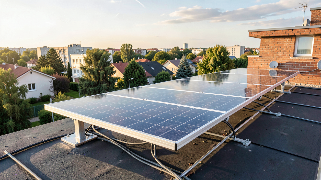 panneau solaire à 1 euro illustrant le vrai coût d'une installation photovoltaïque sur un toit de maison