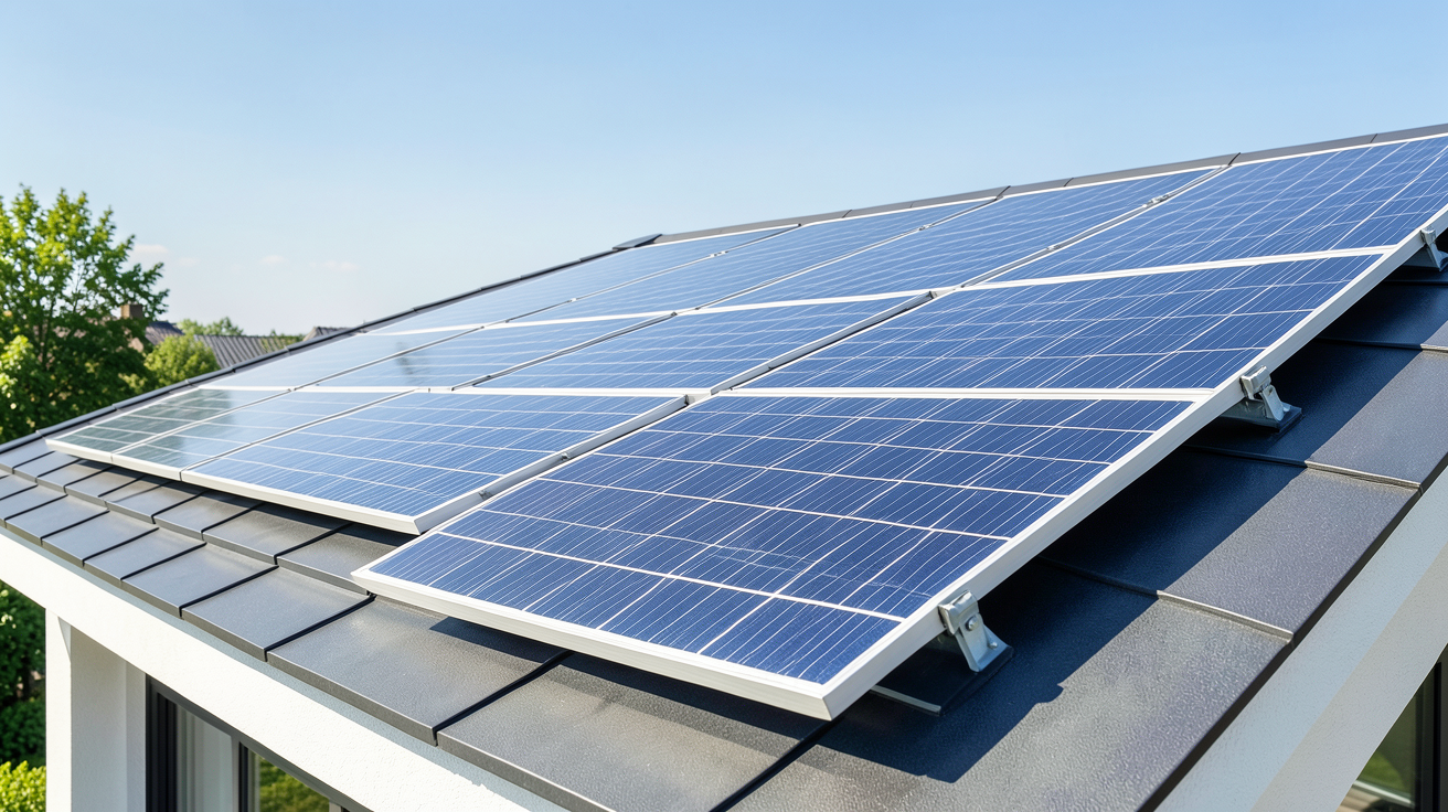 panneau solaire a eau thermique installé sur le toit d'une habitation