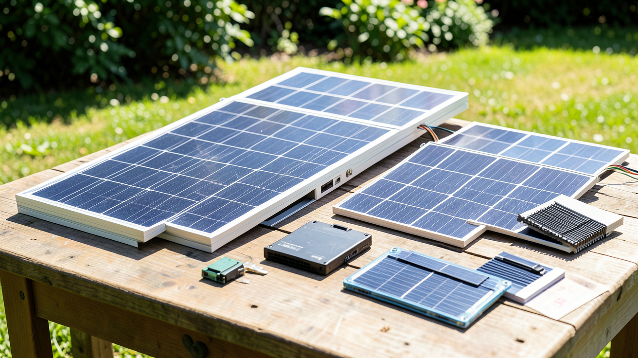 panneau solaire a installer soi meme présentant une sélection de différents kits photovoltaïques pour comparaison