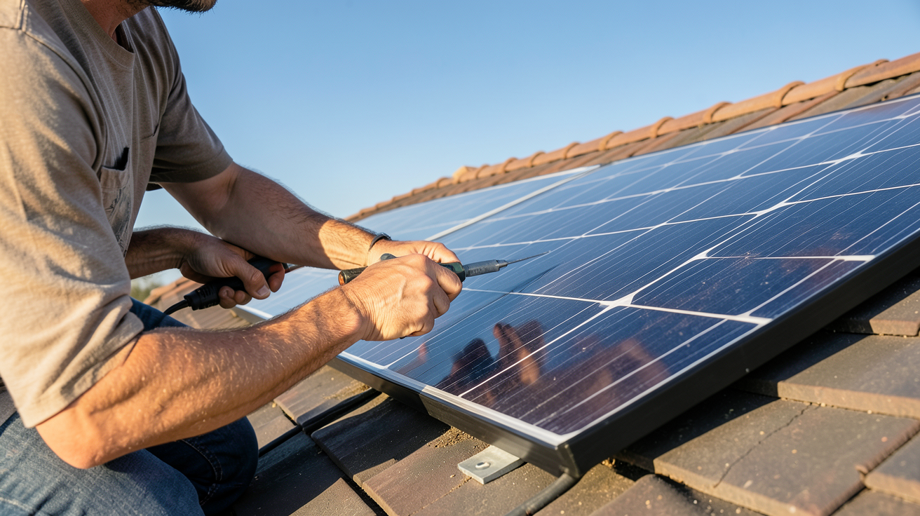 panneau solaire à installer soi même : étapes d'installation détaillée sur un toit résidentiel