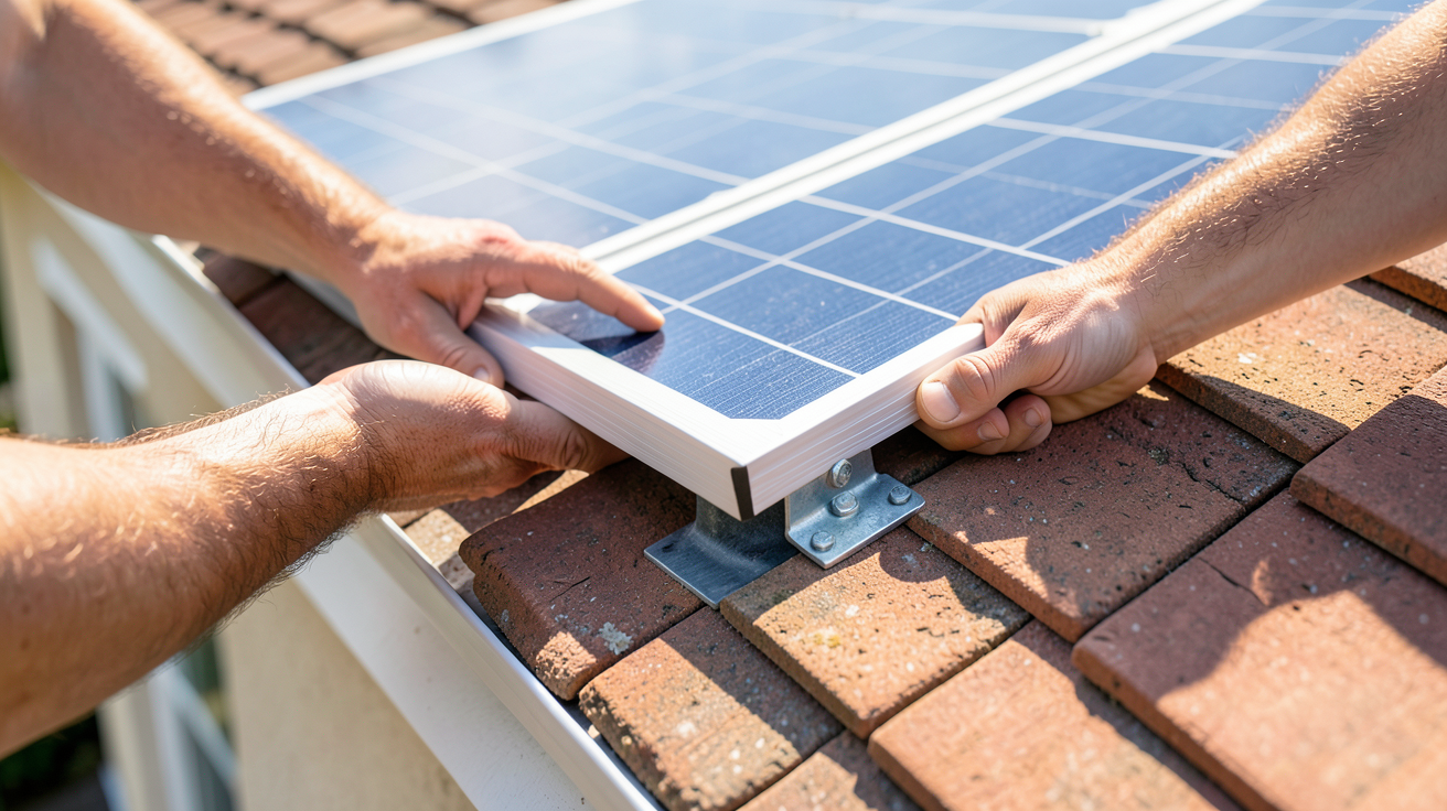 panneau solaire a installer soi meme sur le toit d'une maison résidentielle