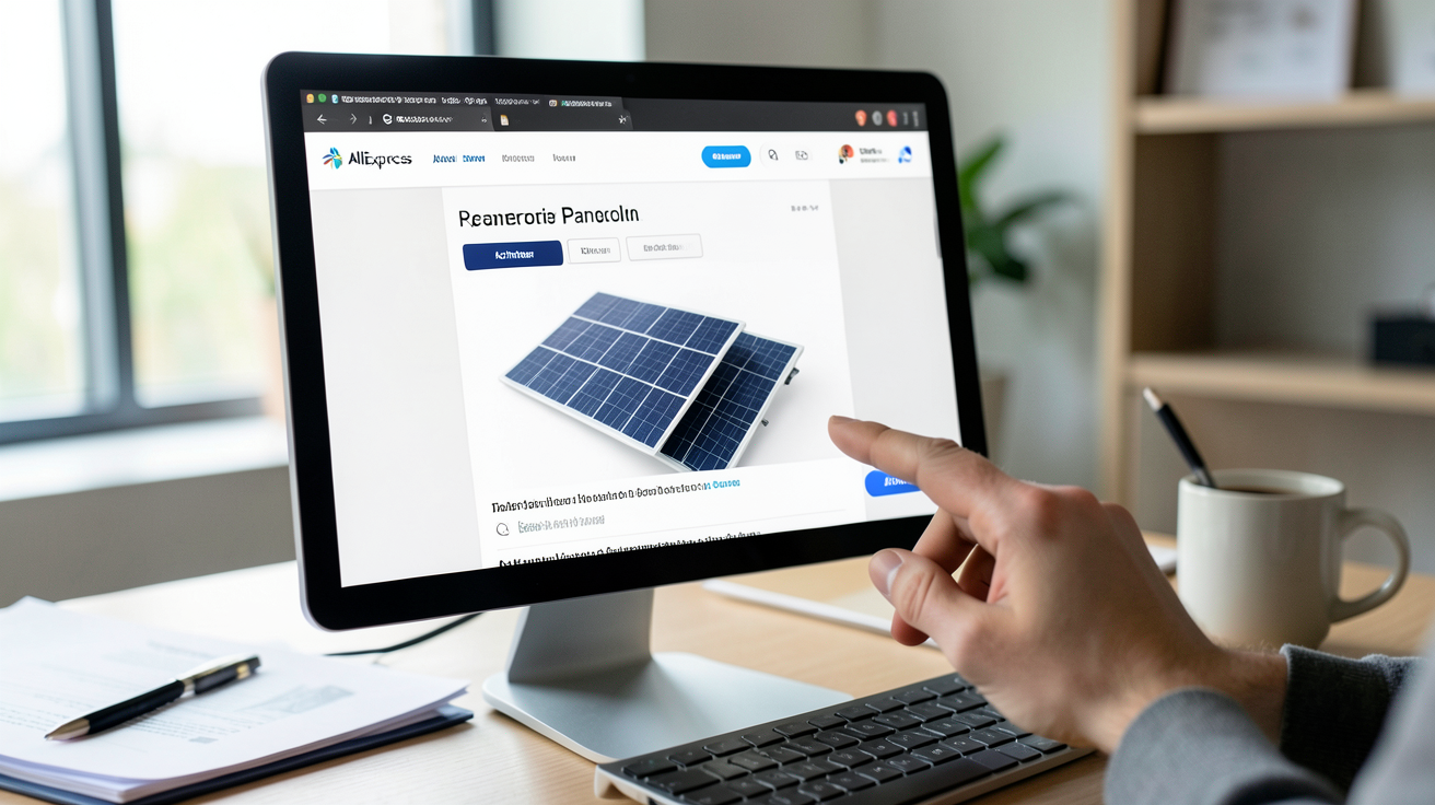 panneau solaire AliExpress écran ordinateur achat en ligne sécurisé
