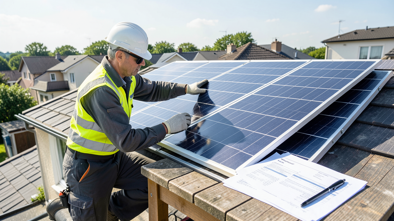 panneau solaire Allo Solar processus d’installation et démarches administratives avec un installateur et des documents
