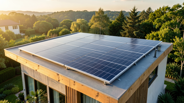 panneau solaire Allo Solar installé sur le toit d'une maison écologique