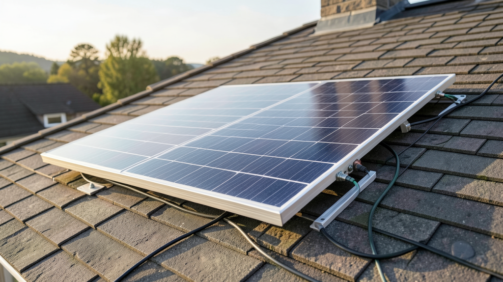 panneau solaire amazon pas cher installé sur le toit d'une maison résidentielle