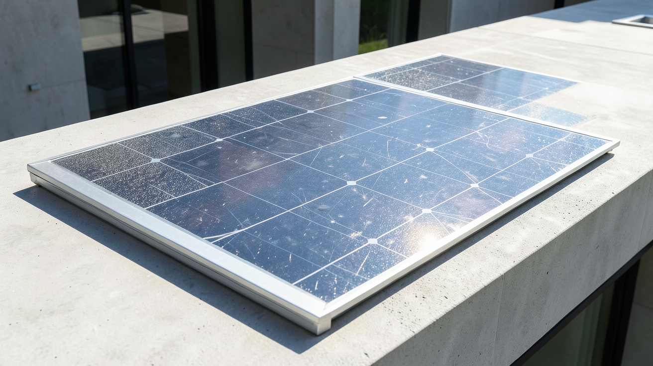 panneau solaire amorphe installé sur un bâtiment moderne captant l'énergie solaire