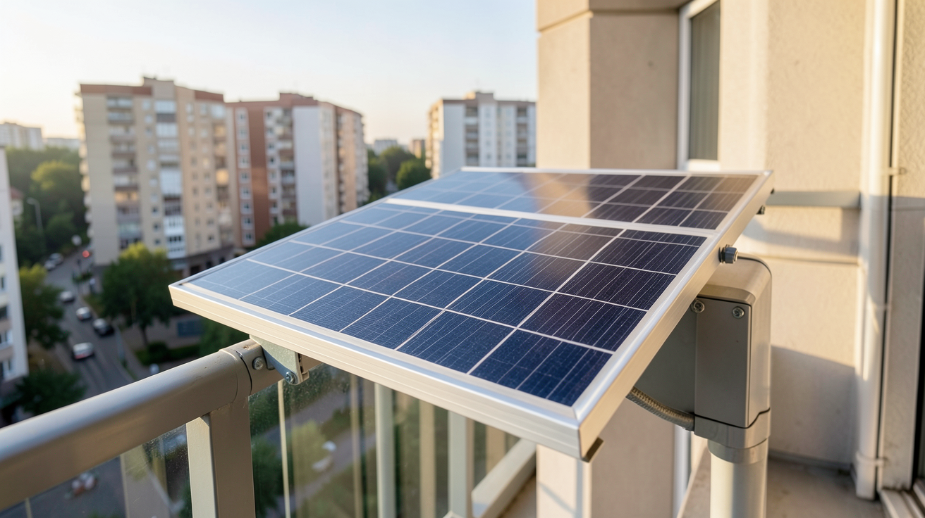 panneau solaire appartement balcon avec système d'optimisation de l'orientation et de l'inclinaison