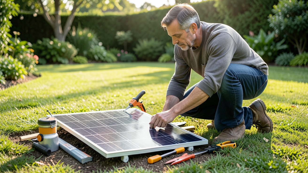 panneau solaire au sol pour particulier installation DIY étape par étape