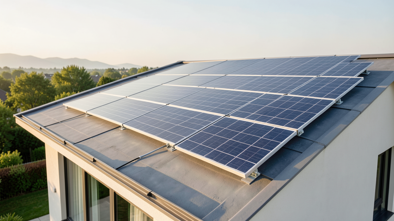panneau solaire autoconsommation plug and play montrant un kit prêt à l'emploi sur un toit résidentiel