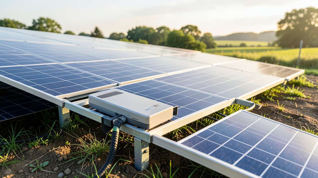 panneau solaire autoconsommation sans batterie montrant les panneaux photovoltaïques, l’onduleur et l’injection au réseau