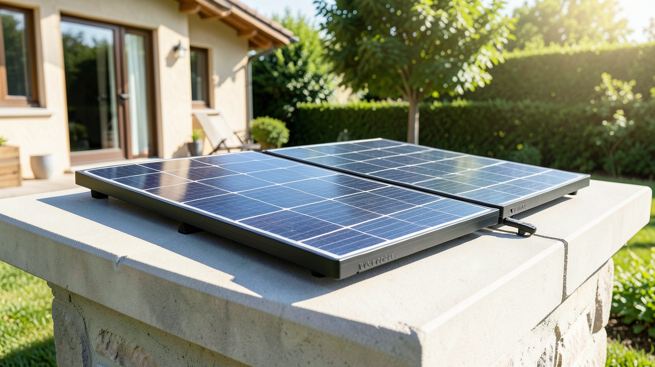 panneau solaire autonome avec batterie installé pour une alimentation énergétique indépendante