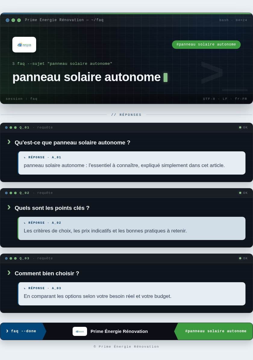 Infographie : panneau solaire autonome