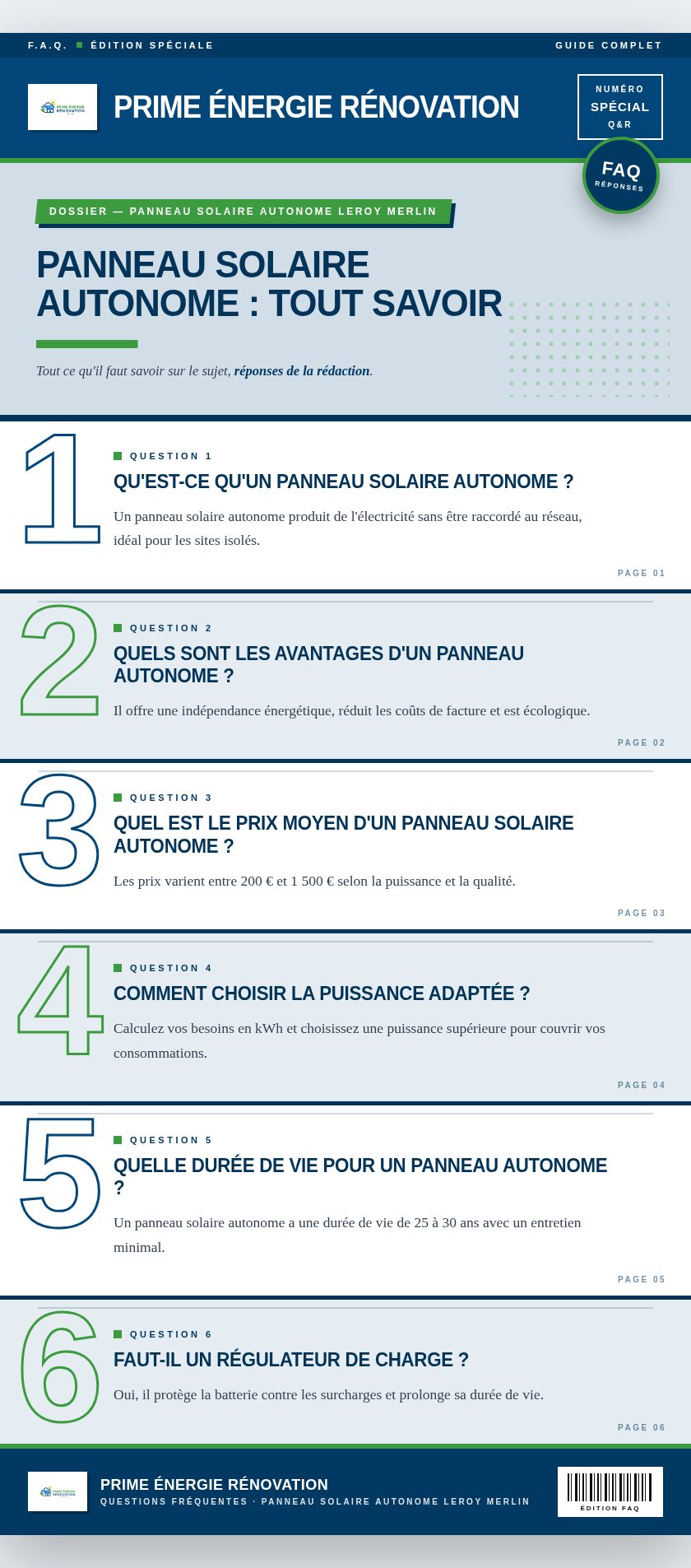 Infographie : Panneau solaire autonome : tout savoir