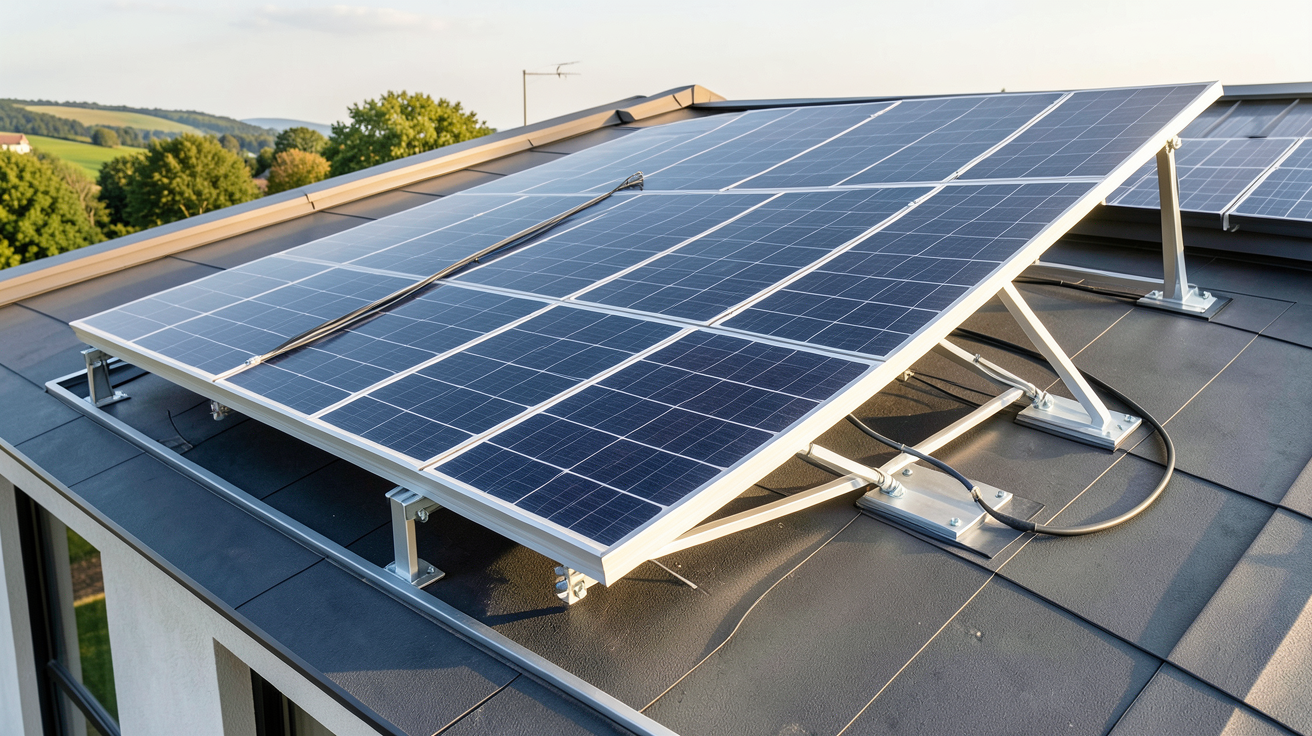 panneau solaire autonome sans batterie montrant différentes configurations d'installation en toiture