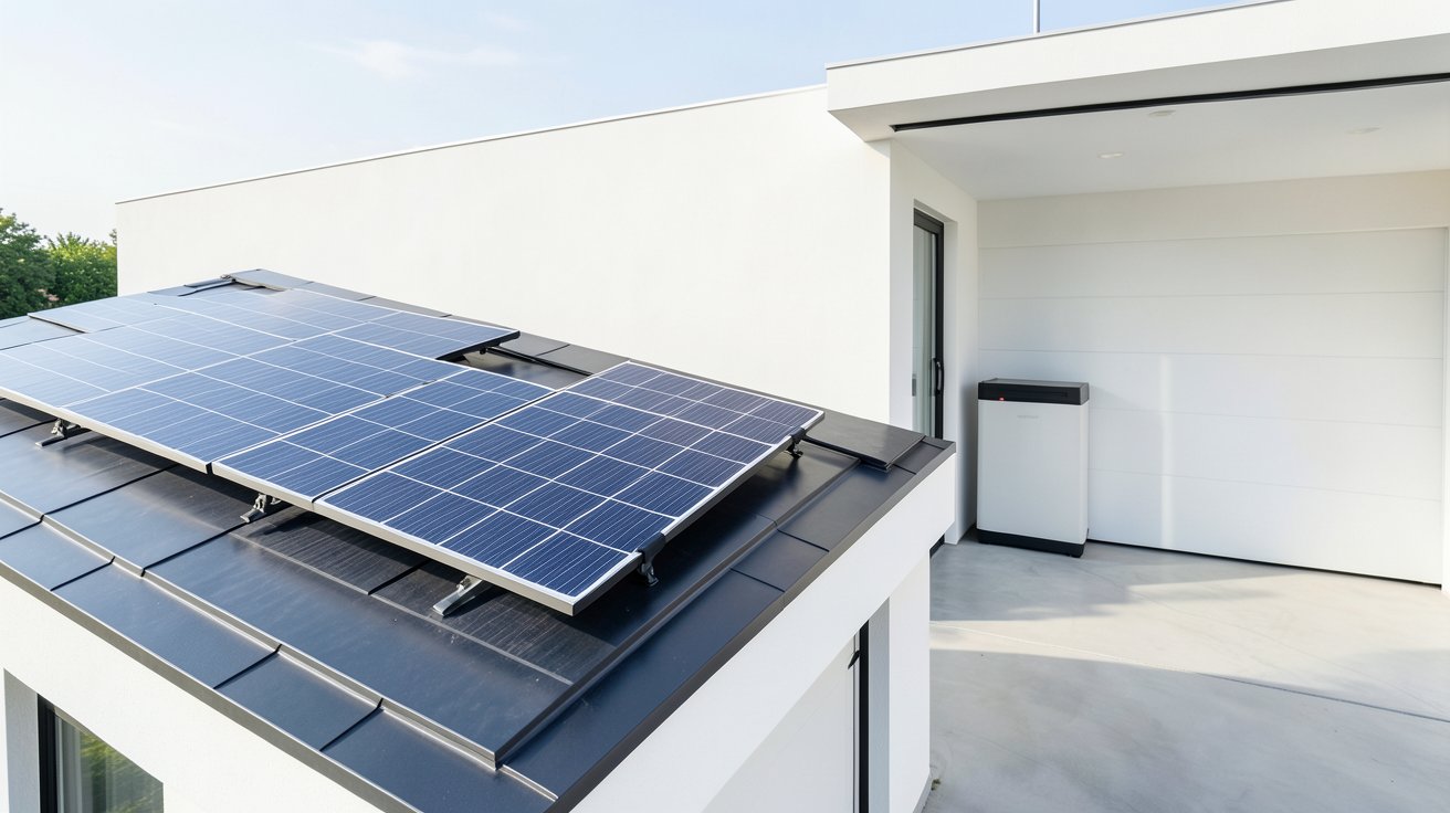 panneau solaire avec batterie de stockage installé dans une maison pour l'autoconsommation