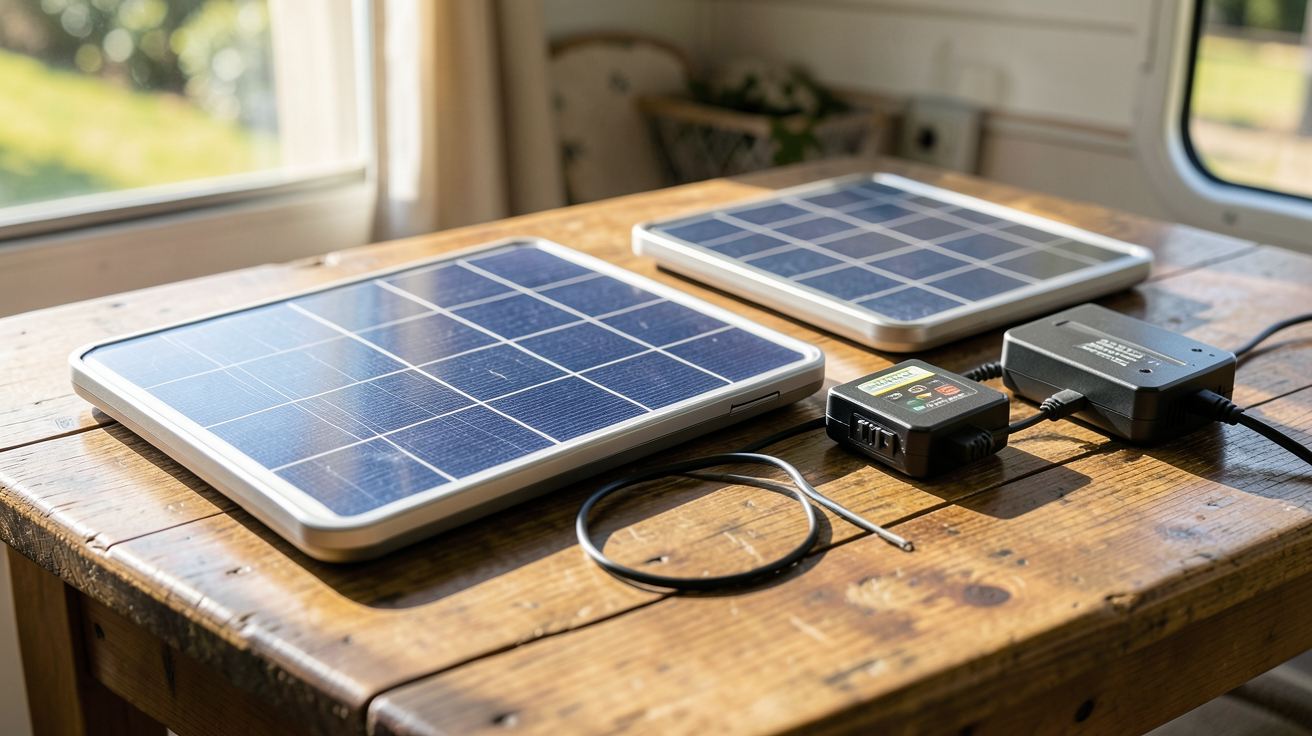 panneau solaire avec batterie pour caravane présentant un comparatif de kits solaires 2024
