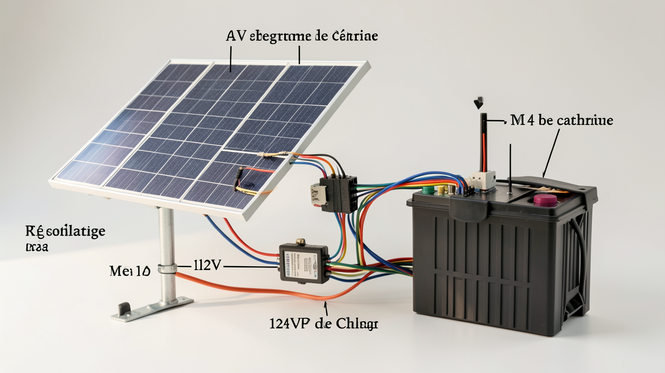 panneau solaire batterie 12v schéma de câblage étape par étape avec régulateur de charge