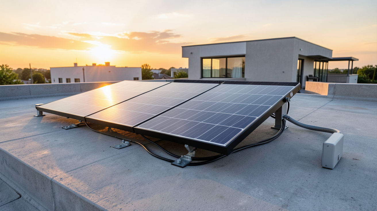 panneau solaire avec batterie autonome installé sur un toit moderne, illustrant les critères de sélection
