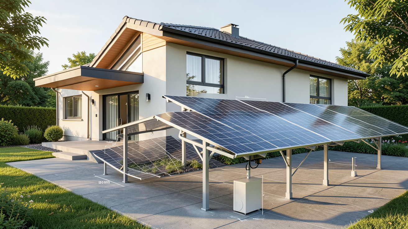 panneau solaire batterie maison installation complète sur une maison moderne