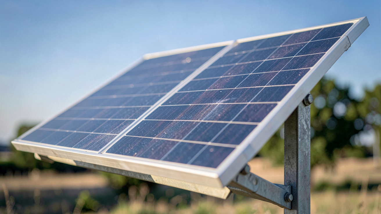 panneau solaire bifacial prix top 5 modèles 2024 posé sur un support métallique incliné
