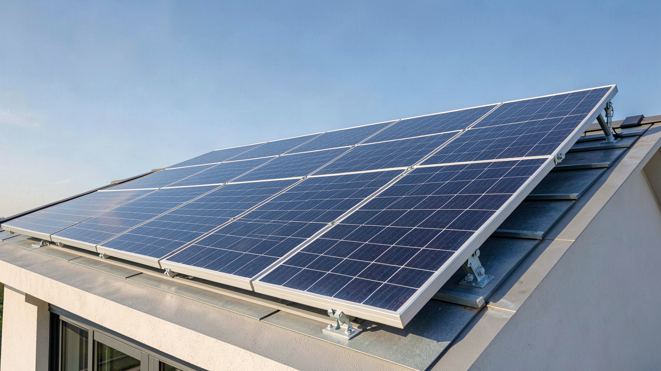 panneau solaire Bisol installé sur le toit d'une maison moderne pour illustrer les avantages des panneaux solaires Bisol