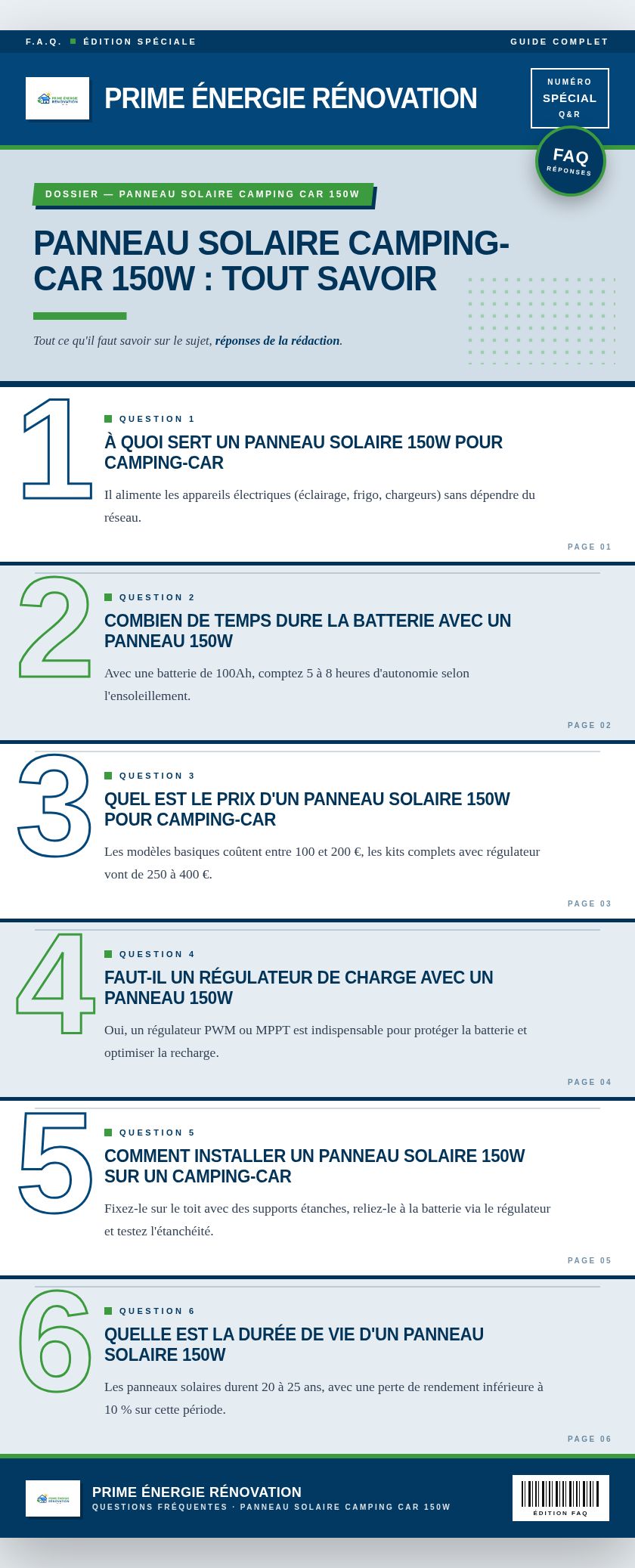 Infographie : Panneau solaire camping-car 150W : tout savoir