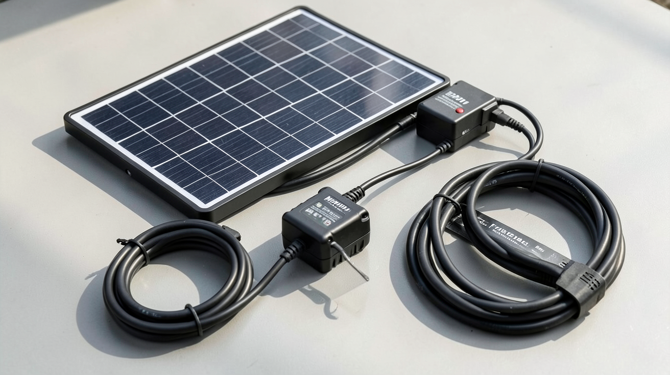 panneau solaire camping car 220v kit complet avec régulateur de charge, batterie lithium et câbles de connexion